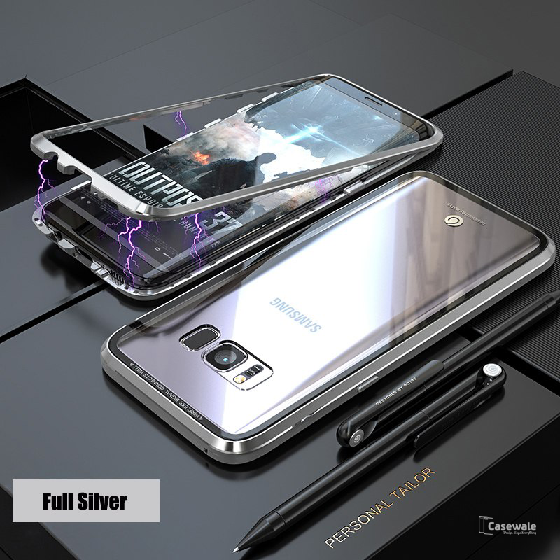 Electronic Auto Fit Magnetic Glass Case for Galaxy S8 S8 Plus