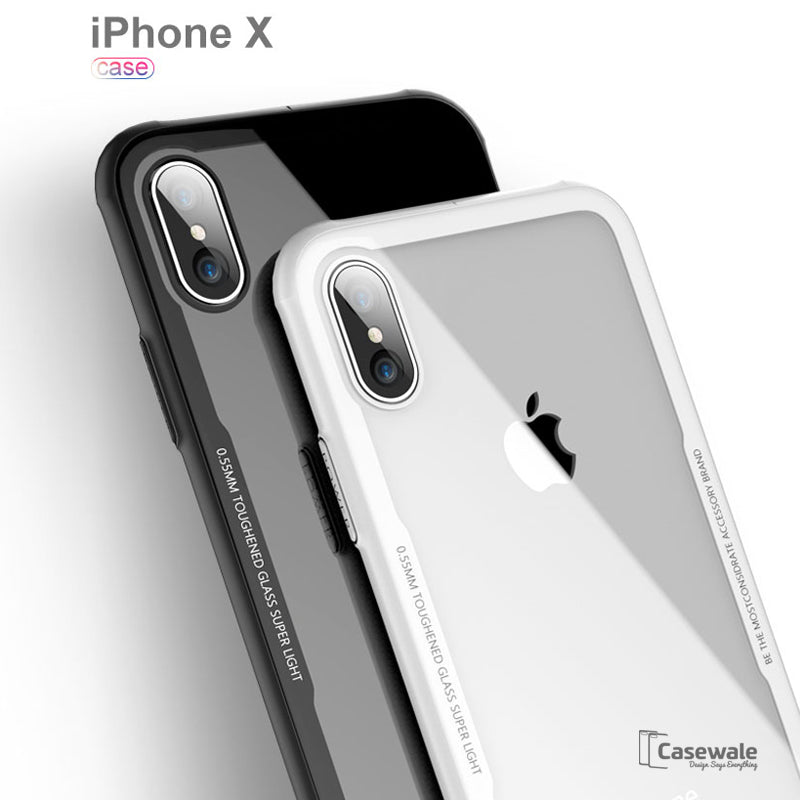 Luxury Transparent Glass Case For iPhone X [Best Selling Case] Casewale